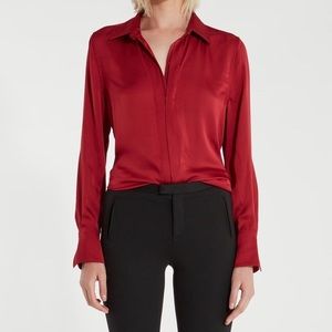 Equipment Rene Satin Button Down Blouse